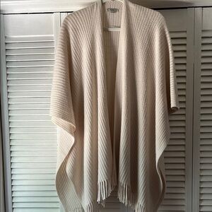 LOFT Cream Knit Poncho